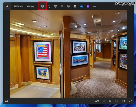 SurfaceでSnipping Toolの画像加工でまっすぐな線を引く
